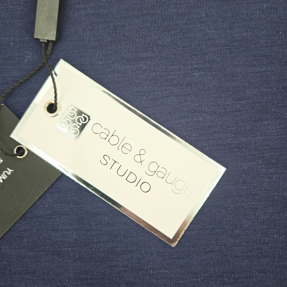 Cable & Gauge NWT Navy Blue T-Shirt Dress‎ Drawstring Waist Plus Size 3X - Picture 7 of 10